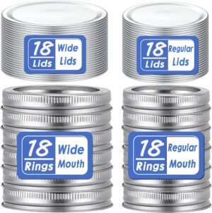 72 Pcs/36 Sets Wide Mouth Canning L...