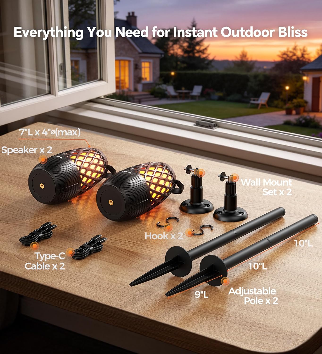 Outdoor Speakers Gifts for Men Bluetooth Speaker with Lights Multi-Sync up to 100 Speakers Auto-Pairing HD Stereo Sound Cool Stuff House Warming Gifts IPX5 Waterproof Lantern for Camp|Patio|Pool|Yard - Image 8