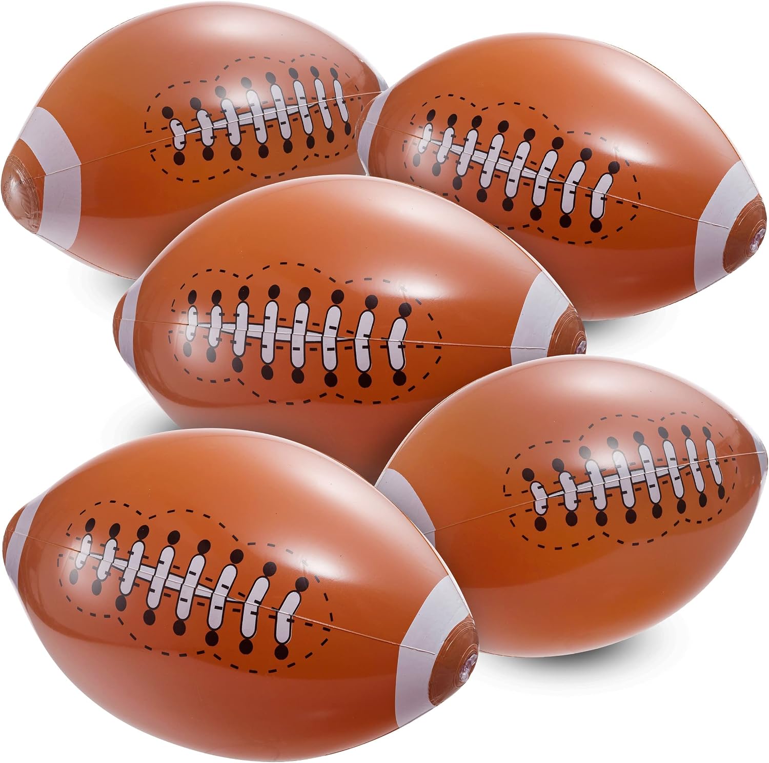 Bedwina 12-Pack 16" Inflatable Footballs for Football Party Decorations & Party Favors – Blow-Up Sports-Themed Beach Balls for Game Day & Birthday Supplies, Goodie Bag Stuffers - Image 9