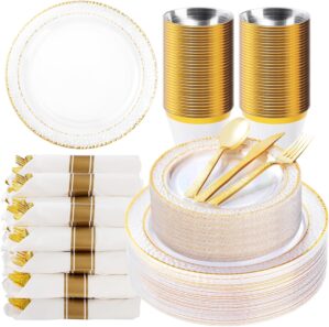 Bestluck 350PCS Clear Plastic Plate...