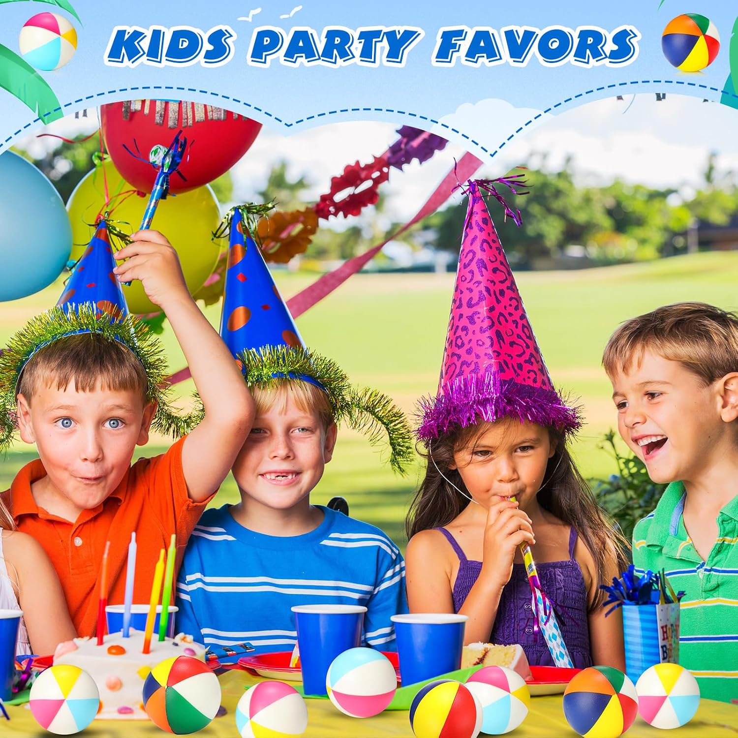 Jerify 24 Pcs Mini Beach Stress Balls 2.5 Inch Foam PU Relief Stress Ball Mini Rainbow Blow Up Beach Balls Toys for Girls Boys Birthday Beach Hawaiian Party Favors Summer Pool Games (Mix Color) - Image 6