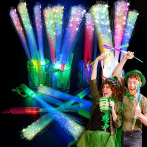 SHQDD 28 PCS Glow Fiber Wands Stick...