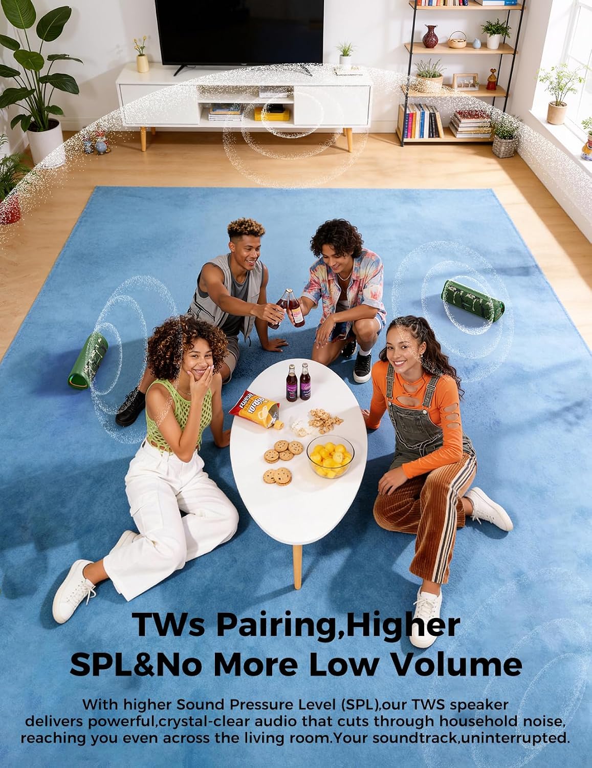 Bluetooth Speaker, 20W HD Sound, Portable Wireless, IPX5 Waterproof, Up to 24H Playtime, TWS Pairing, for Home/Party/Outdoor/Camping/Beach Essentials, Electronic Gadgets, Birthday Gift (Camo) - Image 6