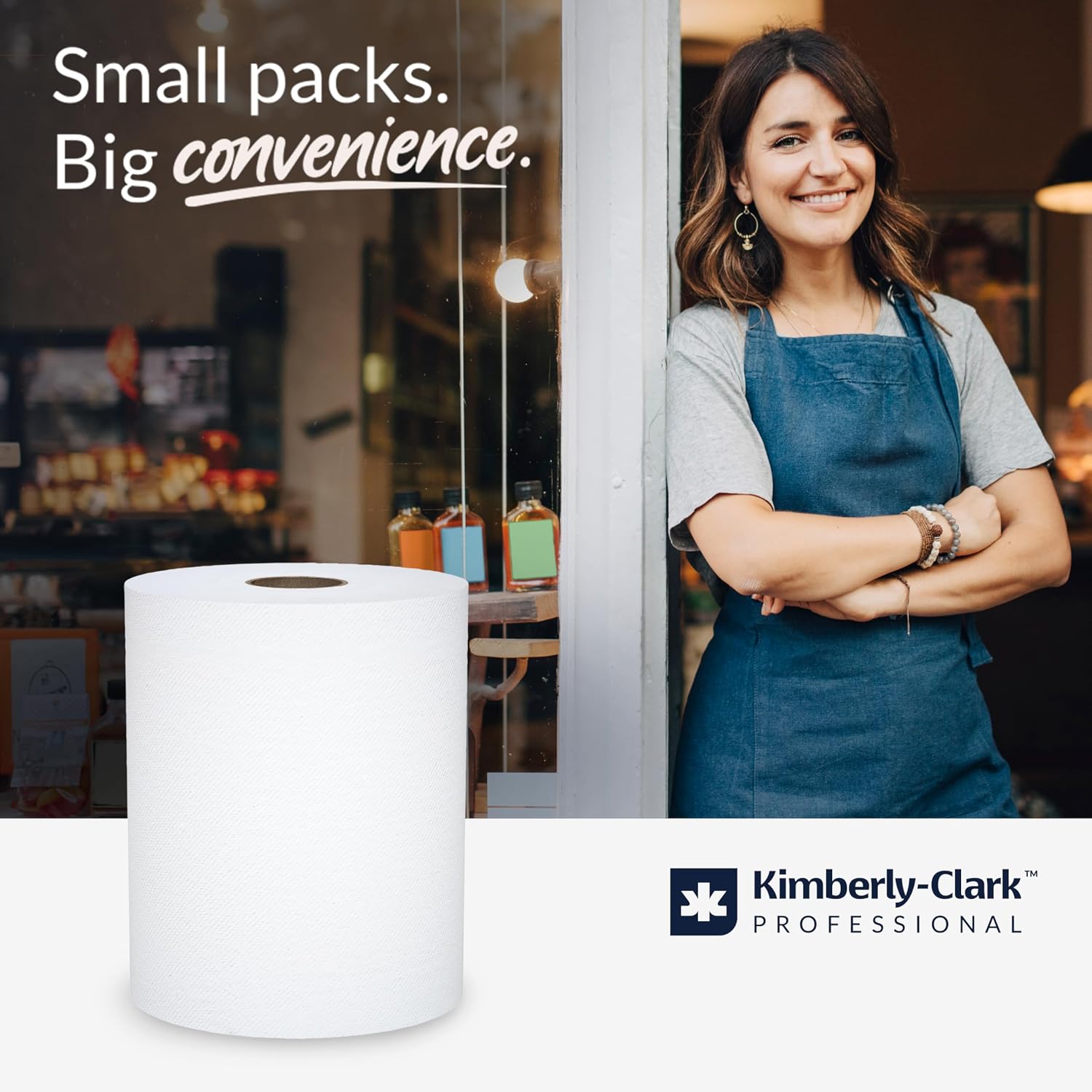 Scott Professional Universal 100% Recycled Fiber Hard Roll Paper Towels, Bulk (56158), Hardwound 1.5" Core, Absorbency Pockets, Compressed, White (6 Rolls at 800' Each, 4,800'/Case) - Image 3