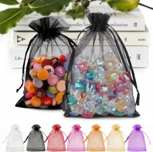 ANZNKU 50PCS Black Organza Bags, Gi...