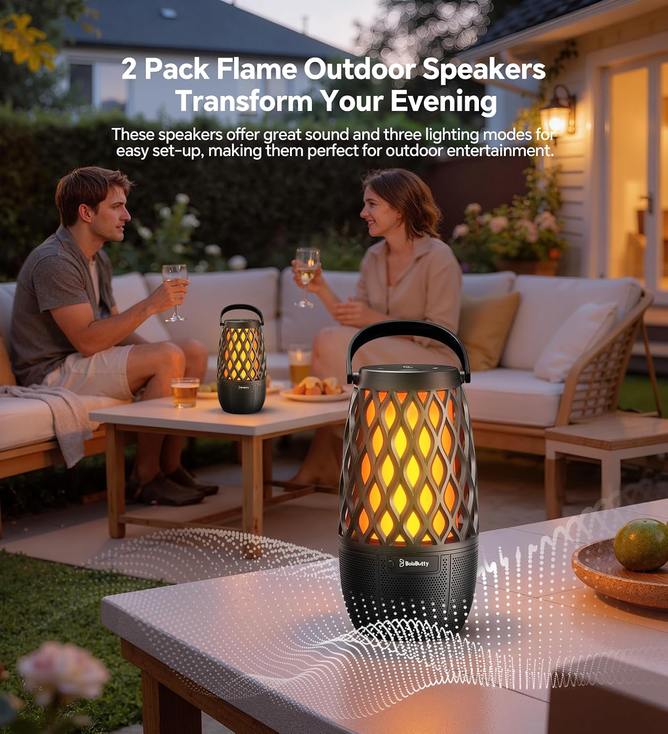 Outdoor Speakers Gifts for Men Bluetooth Speaker with Lights Multi-Sync up to 100 Speakers Auto-Pairing HD Stereo Sound Cool Stuff House Warming Gifts IPX5 Waterproof Lantern for Camp|Patio|Pool|Yard - Image 2