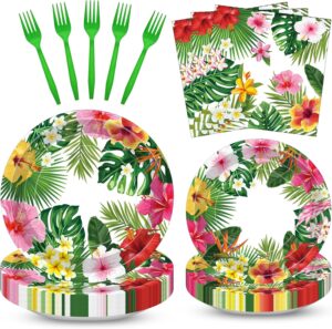 100 Pcs Tropical Luau Party Supplie...
