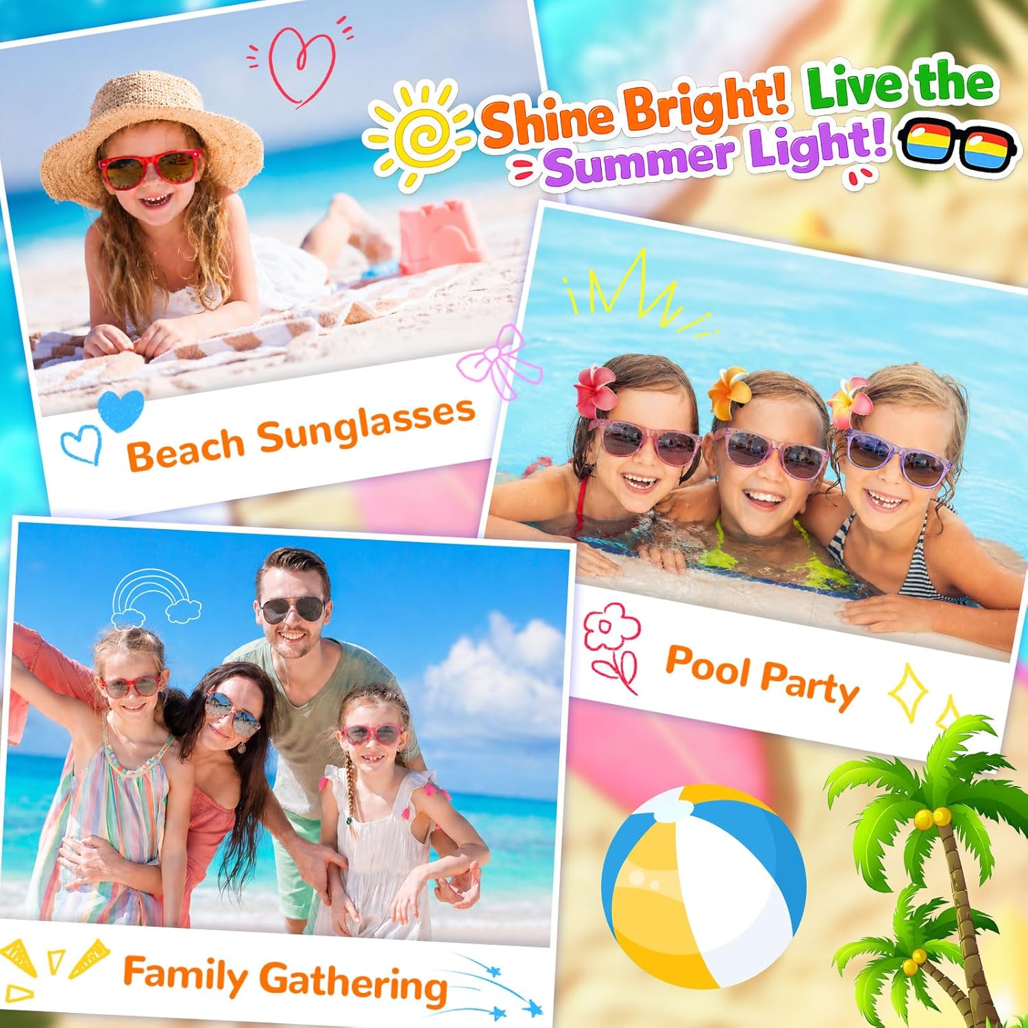 Party Favors Kids Sunglasses Bulk - 16 Packs Neon Sunglasses for Kid Age 3-8, UV400 Protection Party Sunglasses Goodie Bags Stuffers for kids Birthday Party Supply, End of the Year Gifts For Students - Image 4