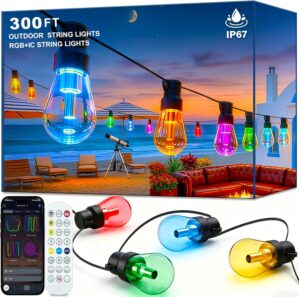 300FT RGB+IC Outdoor String Lights,...