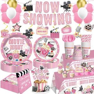 213 PCS Pink Movie Night Decoration...