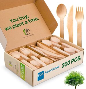 100% Compostable Cutlery Set –...