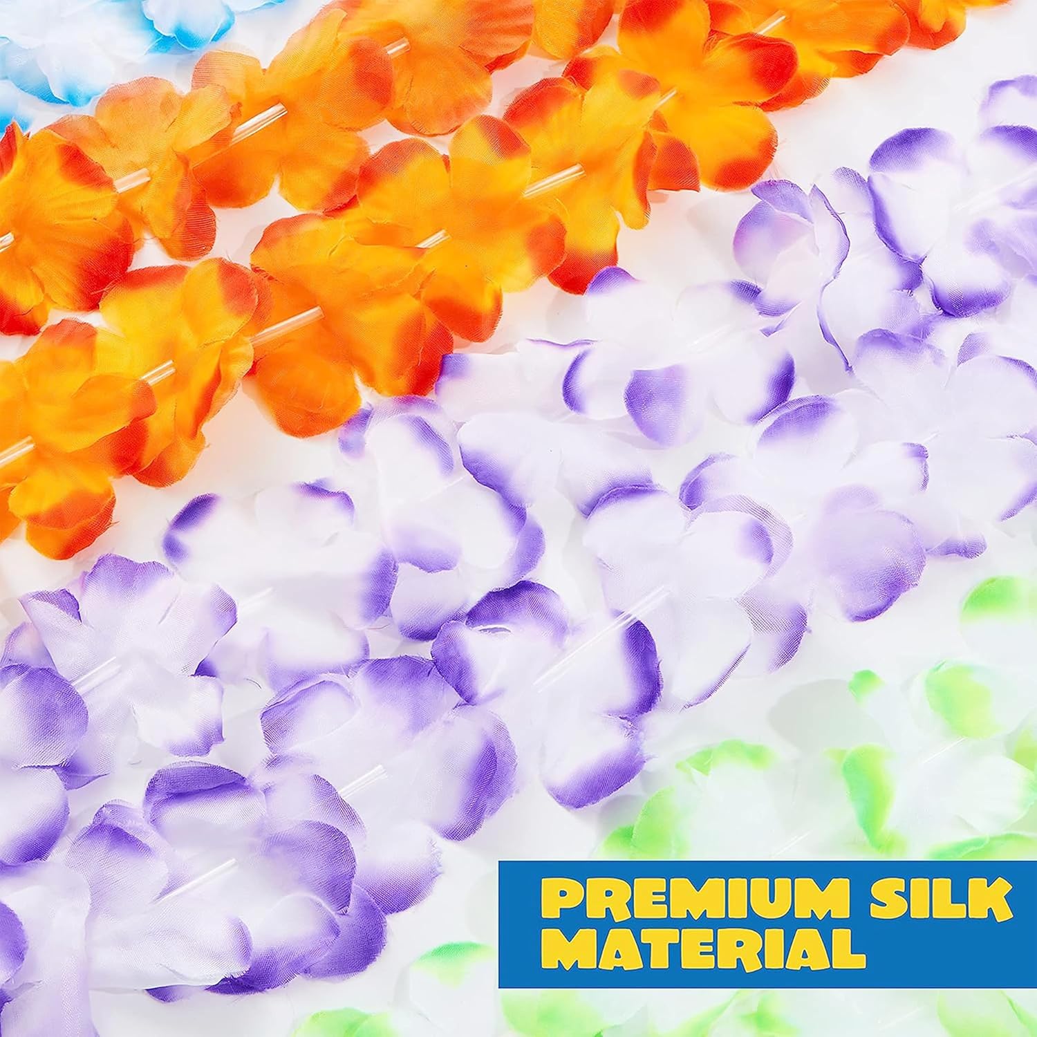 JOYIN Toy 12 Counts Hawaiian Leis Bulk, Tropical Flower Lei Hawaiian Lei Beach Hawaii Luau Party Favors Decoration Birthday Party Supplies - Image 4
