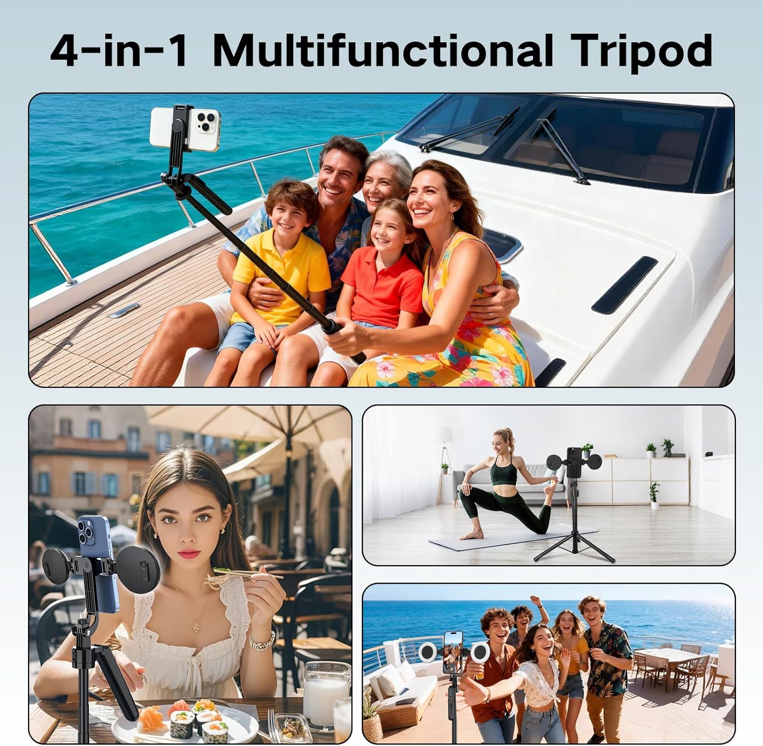 70.9” Auto Face Tracking Tripod for iPhone with Light,360 Rotation that Follows Your Movement,Phone Tripod for iPhone/Android/GoPro,Selfie Stick with Remote for Live Stream Video Recording - Image 6