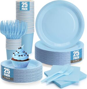 Light Blue Paper Plates and Napkins...