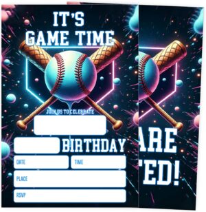 Baseball Party Birthday Invitations...