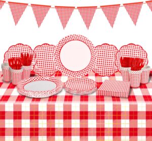 Gatherfun Gingham Red and White Par...