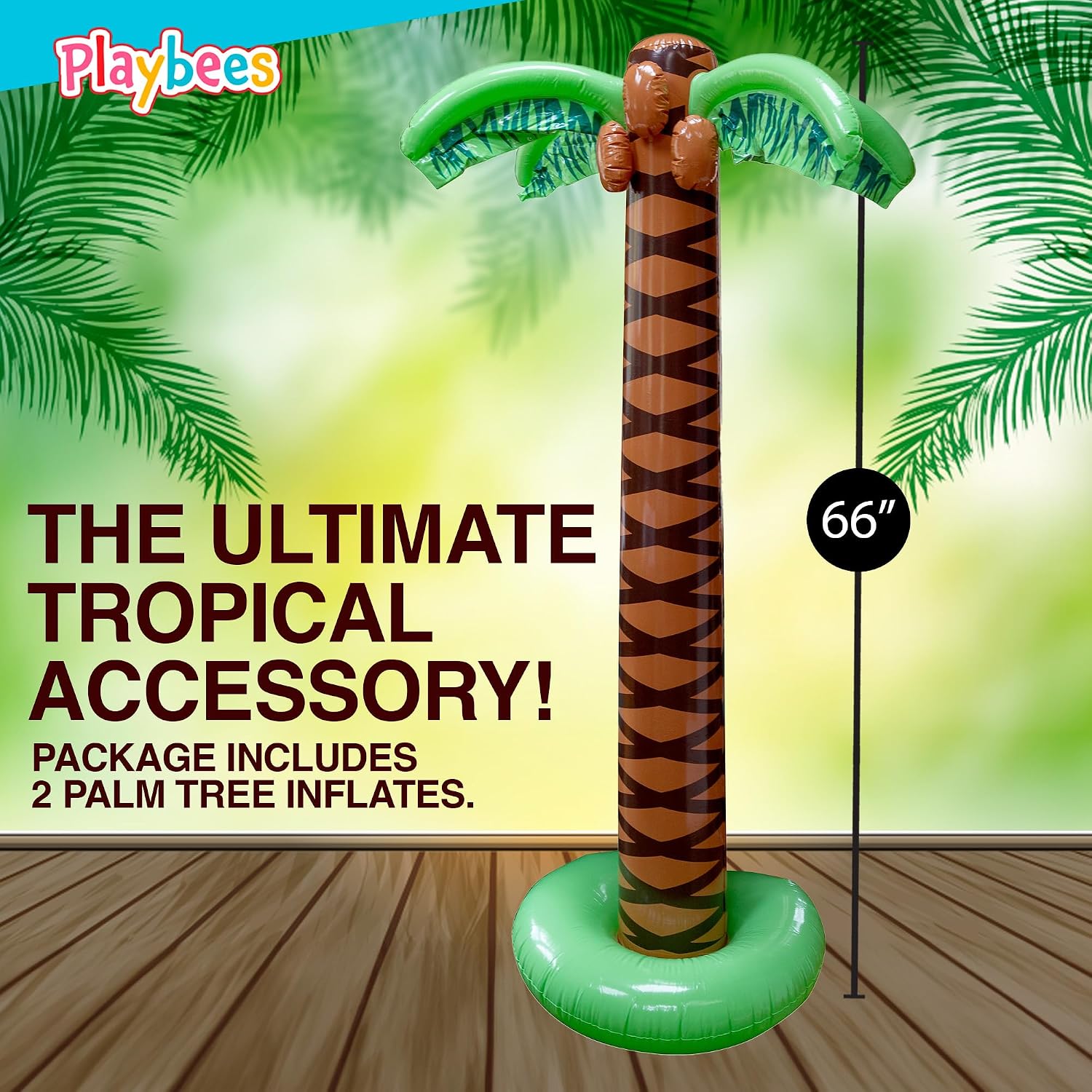 Giant Inflatable Palm Trees - 2 Pack - 6 Foot Super Sturdy Trees for Luau Parties, Beach Decor, Poolside Ambiance, Tropical Theme Decor & Outdoor Fun, Easy Inflation - Image 2