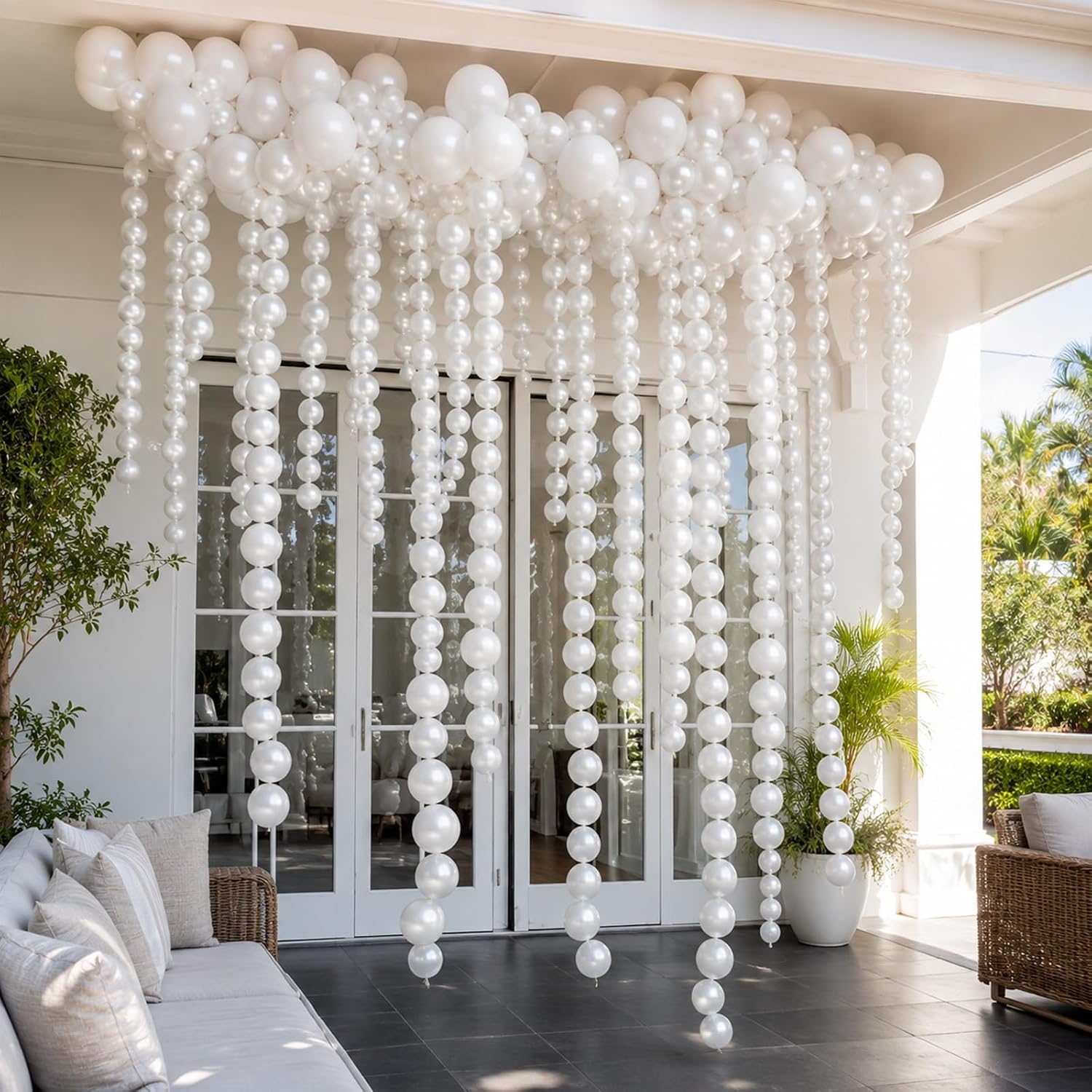 Pearl White Linking Balloons,100pcs 6 Inch Quick Link Long Balloons for Tying Balloon Arch,Tails Balloon Wall,for Wedding Anniversary Engagement Birthday Baby Shower Graduation Party Decorations - Image 7