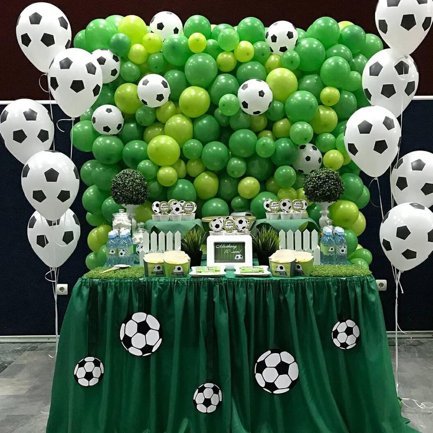 35 Pcs Soccer Ball Balloons, Black White Soccer Birthday Latex Balloons for Boys, Soccer Party Decorations Supplies for Kids Children Football Lover Sport Theme Birthday Baby Shower Party Decor - Image 6