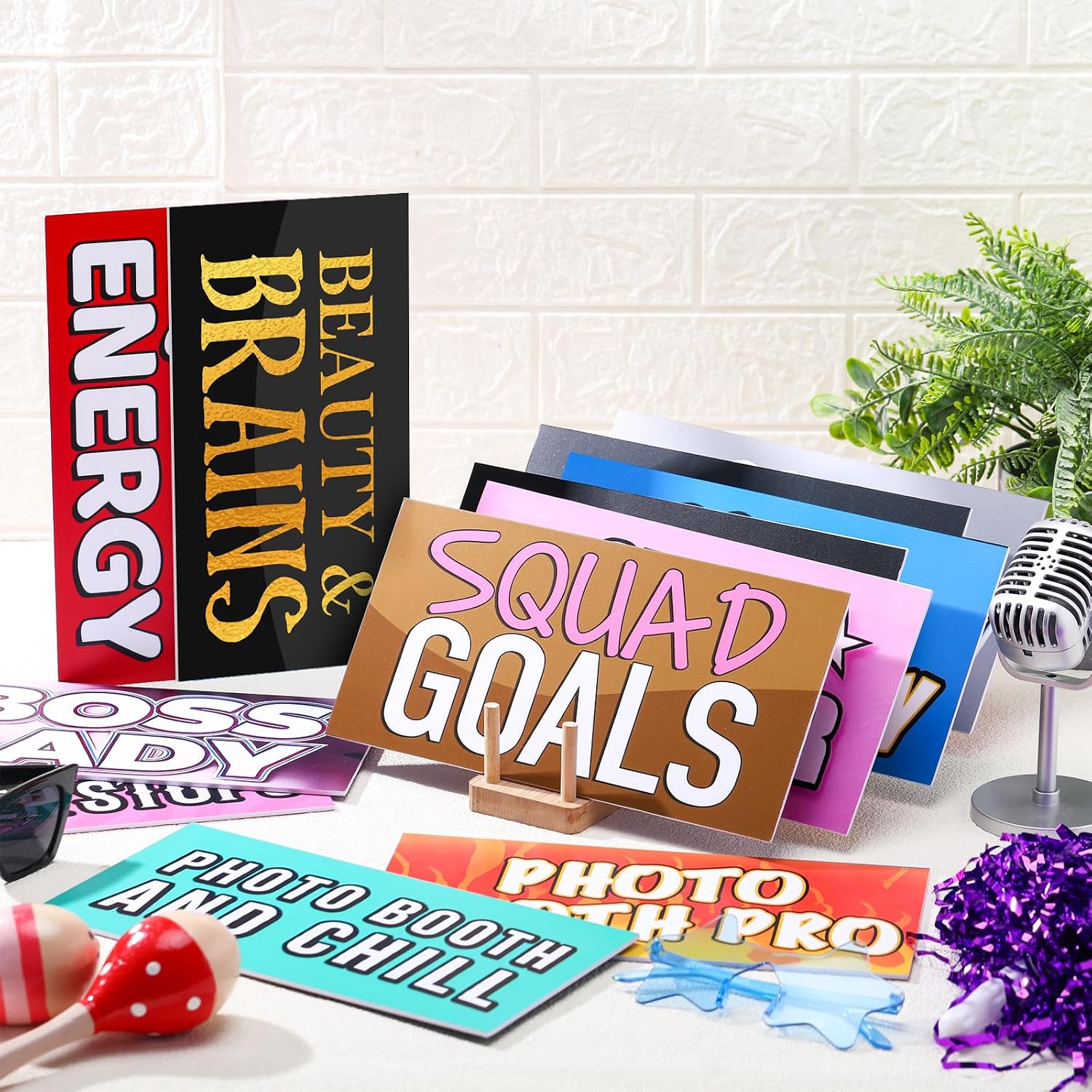 24 Designs Funny Photo Booth Props Sign Decor Double Sided Photobooth Accessoires 11x5.5 Inch Props for Photoshoot DIY PVC Selfie Signs for Graduation Birthday Wedding All Occasions Party Essentials - Image 3
