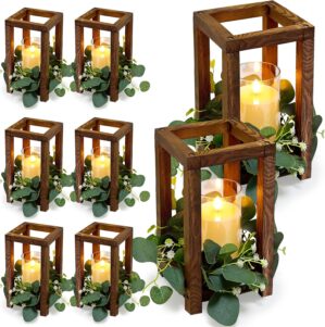 18 Pcs Wooden Lantern Centerpiece &...