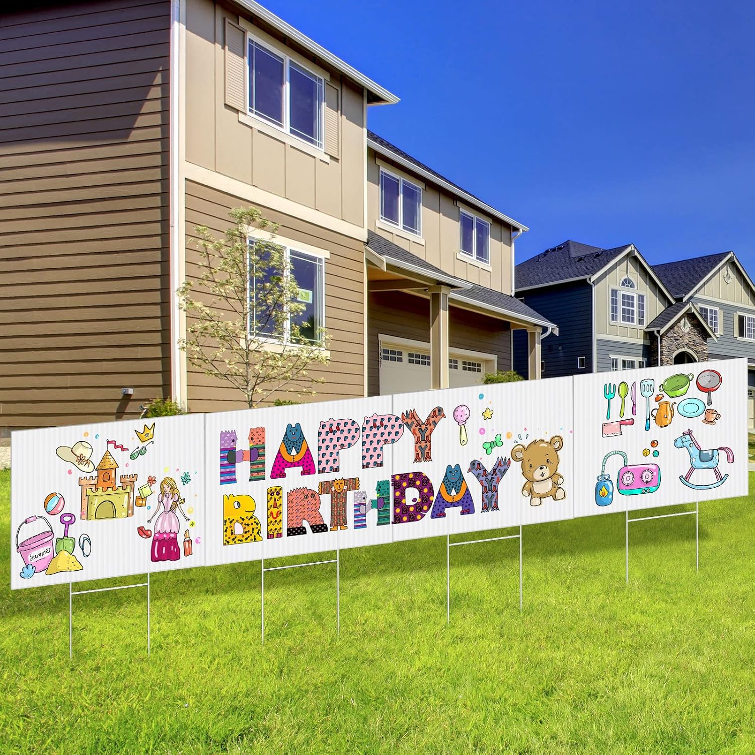 Tuanse 20 Pack Blank Yard Signs with Stakes 16x12 Inch Double Sided Corrugated Plastic Board Custom Lawn Signs for Garage Sale Real Estate Open House Advertising Rent Guidepost Birthday Party(White) - Image 5