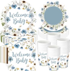 Pickmesh 250 Pcs Blue Floral Baby S...