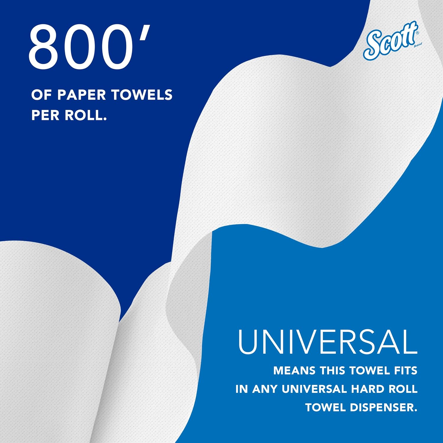 Scott Professional Universal 100% Recycled Fiber Hard Roll Paper Towels, Bulk (56158), Hardwound 1.5" Core, Absorbency Pockets, Compressed, White (6 Rolls at 800' Each, 4,800'/Case) - Image 7