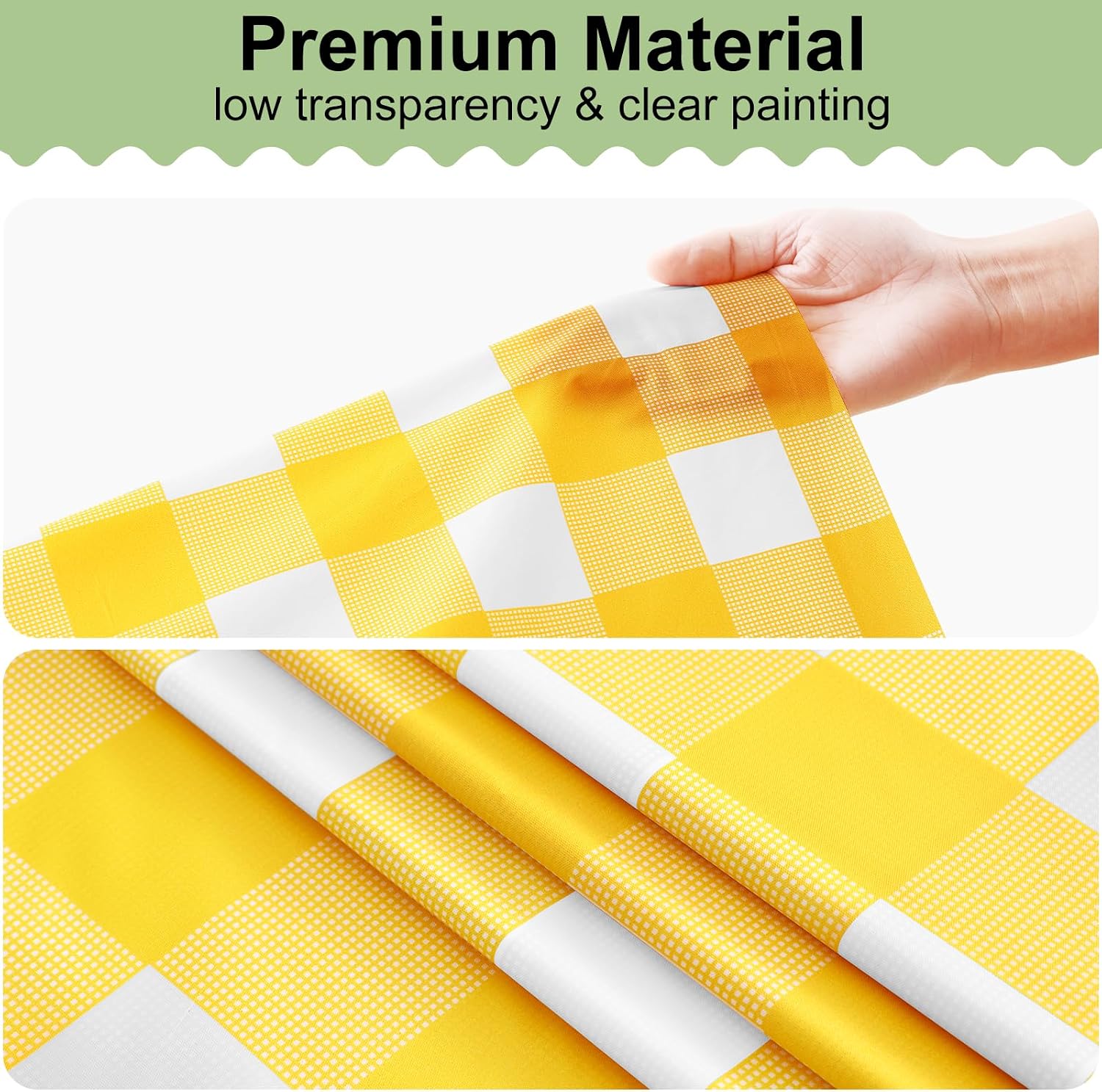 misaya 4 Packs Buffalo Disposable Table Cloth, 54 x 108 Inch Waterproof Plastic Tablecloth, Rectangle Yellow and White Checkered Table Covers for Picnic, Birthday, Party, Back to School - Image 8
