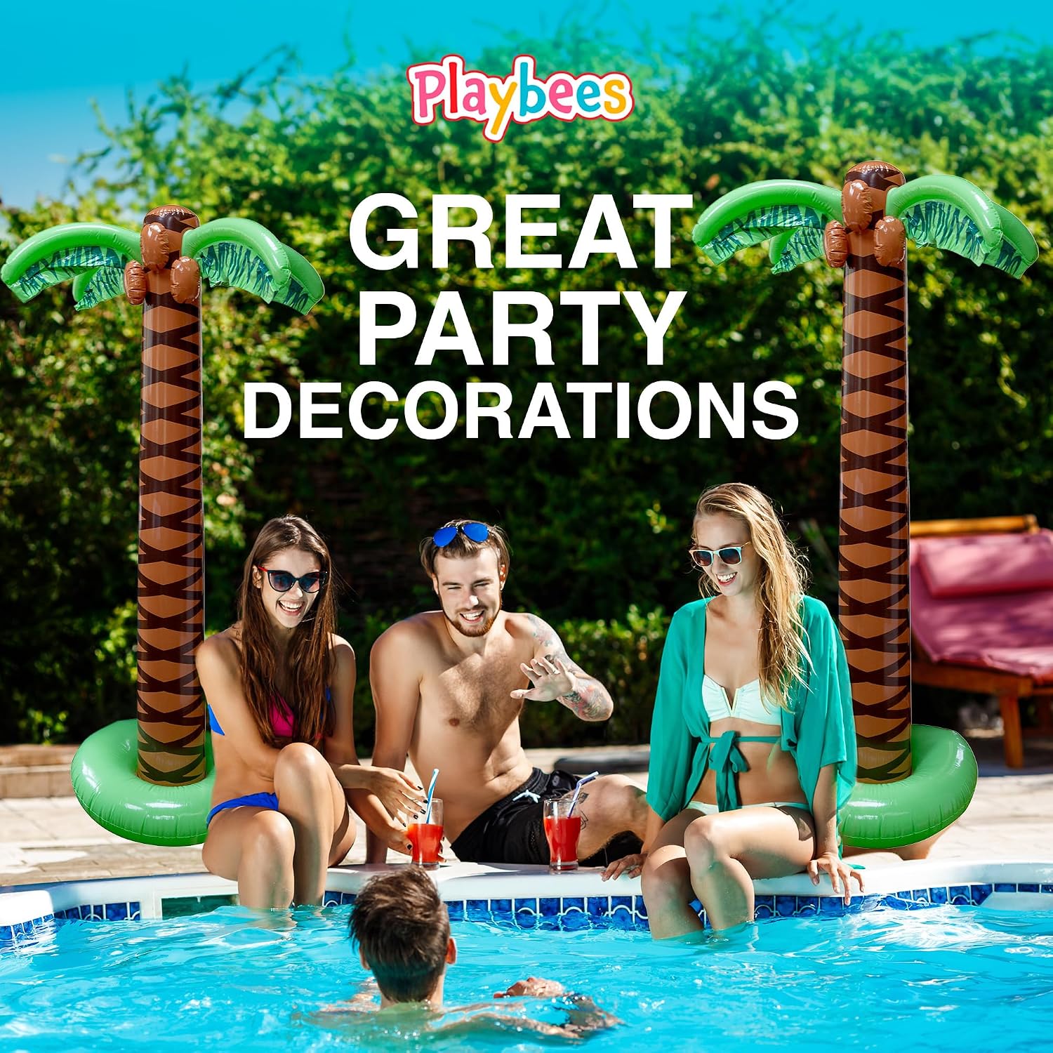 Giant Inflatable Palm Trees - 2 Pack - 6 Foot Super Sturdy Trees for Luau Parties, Beach Decor, Poolside Ambiance, Tropical Theme Decor & Outdoor Fun, Easy Inflation - Image 8