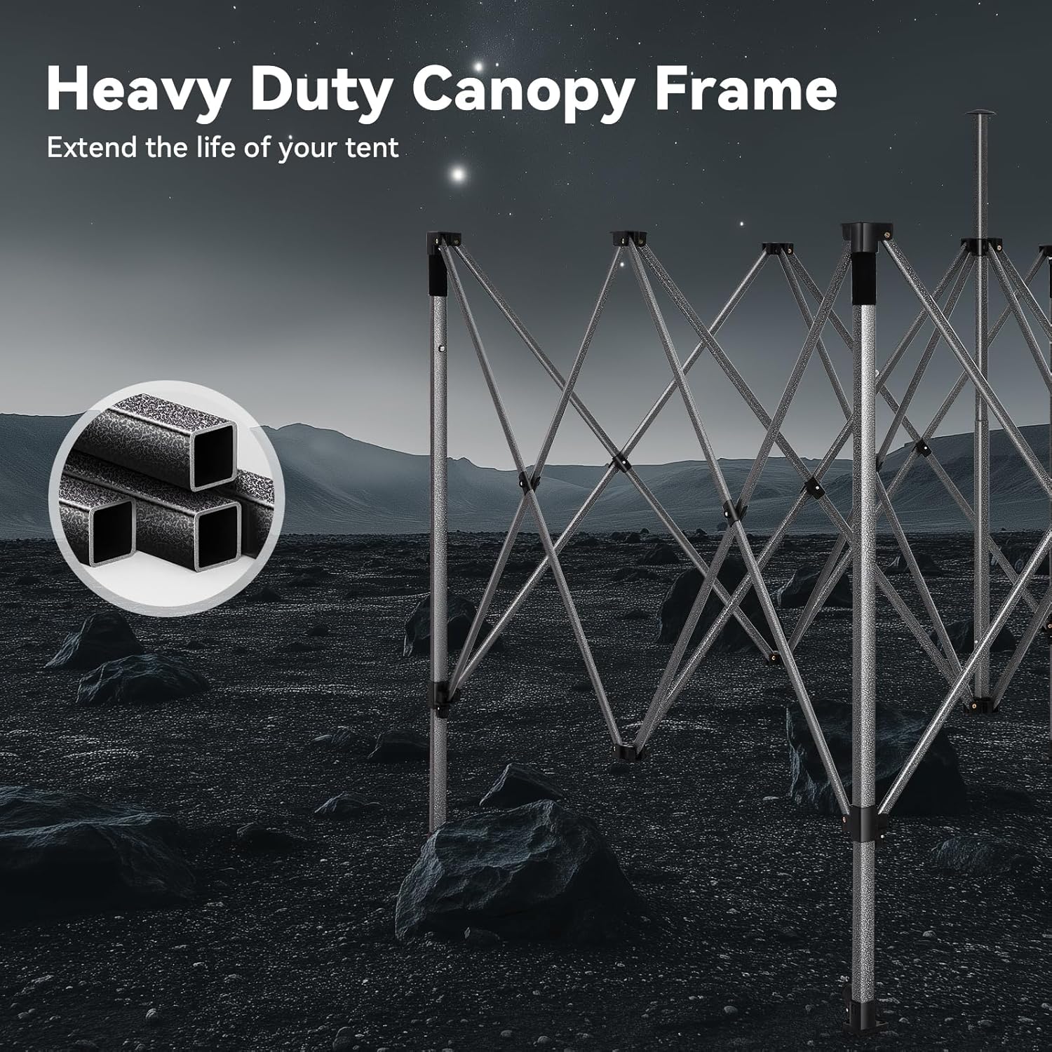 COBIZI 10x20 Heavy Duty Pop Up Canopy Tent with 6 Sidewalls Thicken Frame, Commercial Easy Up Outdoor Wedding Party Tents, All Season Waterproof Windproof with Stakes Sandbags Ropes Roller Bag, White - Image 4