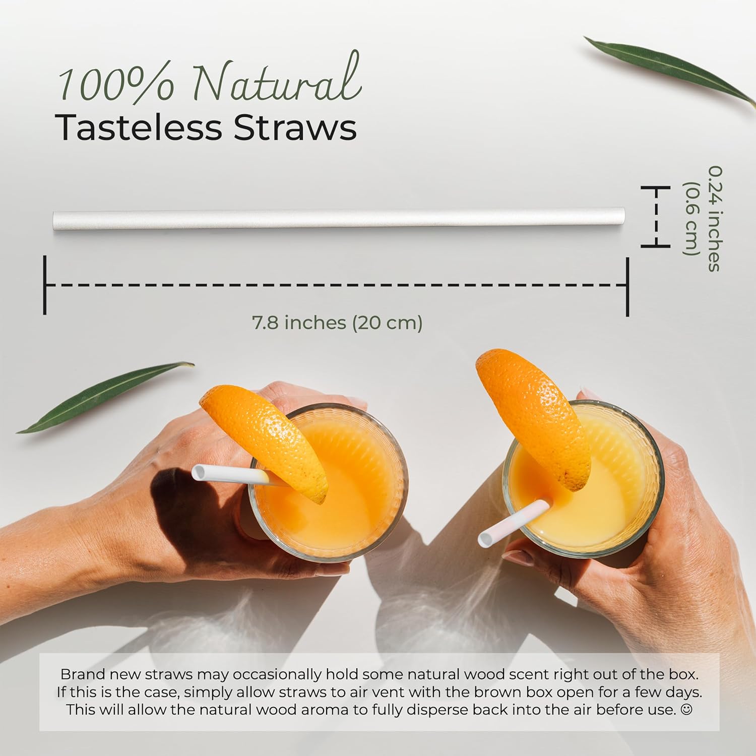 EcoPreps Biodegradable Bamboo Fiber Straws | 300 Count, 100% Compostable, Plastic-Free, Eco-Friendly Drinking Straw | 7.8'' Plant Fiber Disposable Straws, White Straw | Durable for Warm & Cold Drinks - Image 5