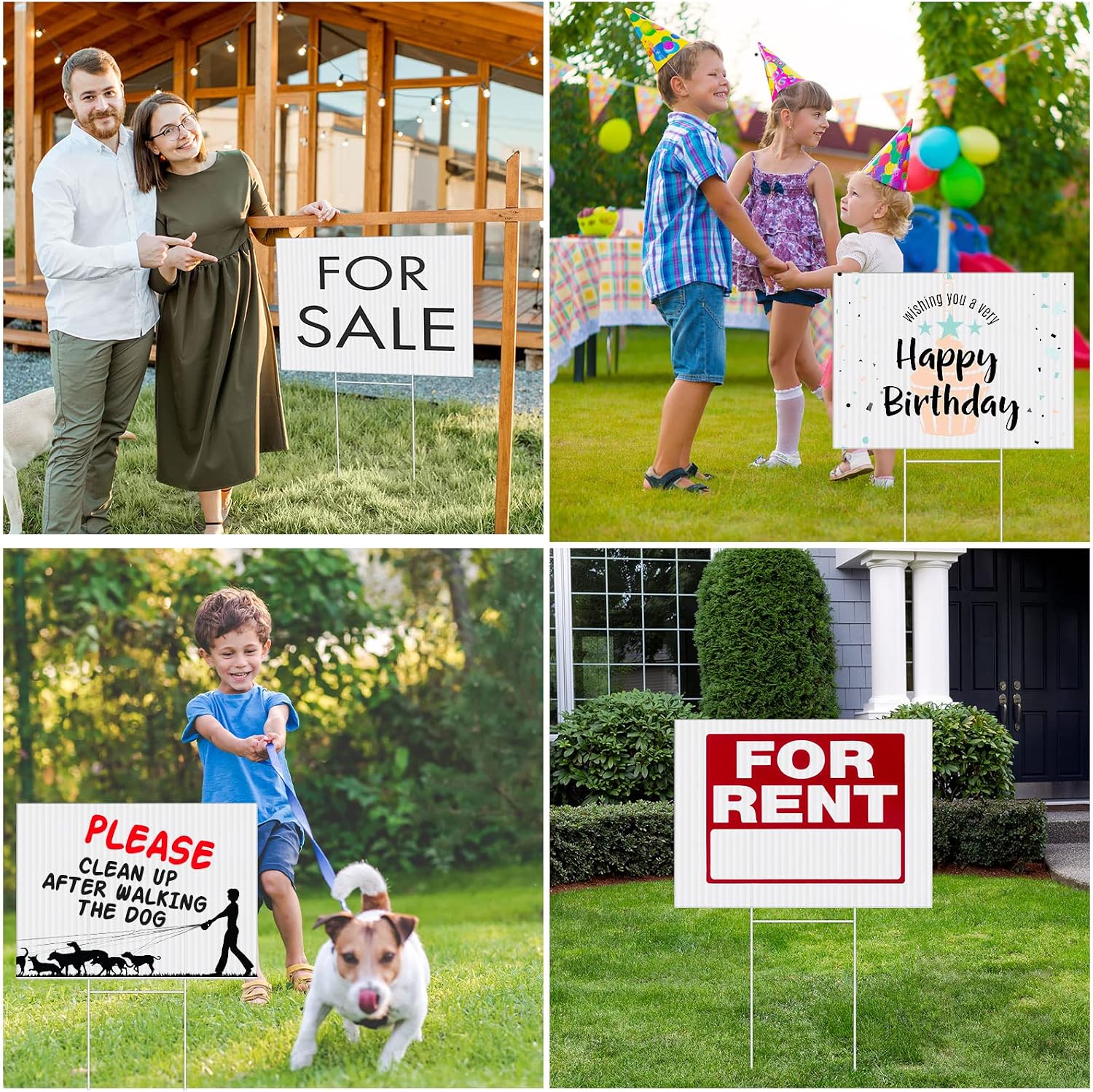 Tuanse 20 Pack Blank Yard Signs with Stakes 16x12 Inch Double Sided Corrugated Plastic Board Custom Lawn Signs for Garage Sale Real Estate Open House Advertising Rent Guidepost Birthday Party(White) - Image 6