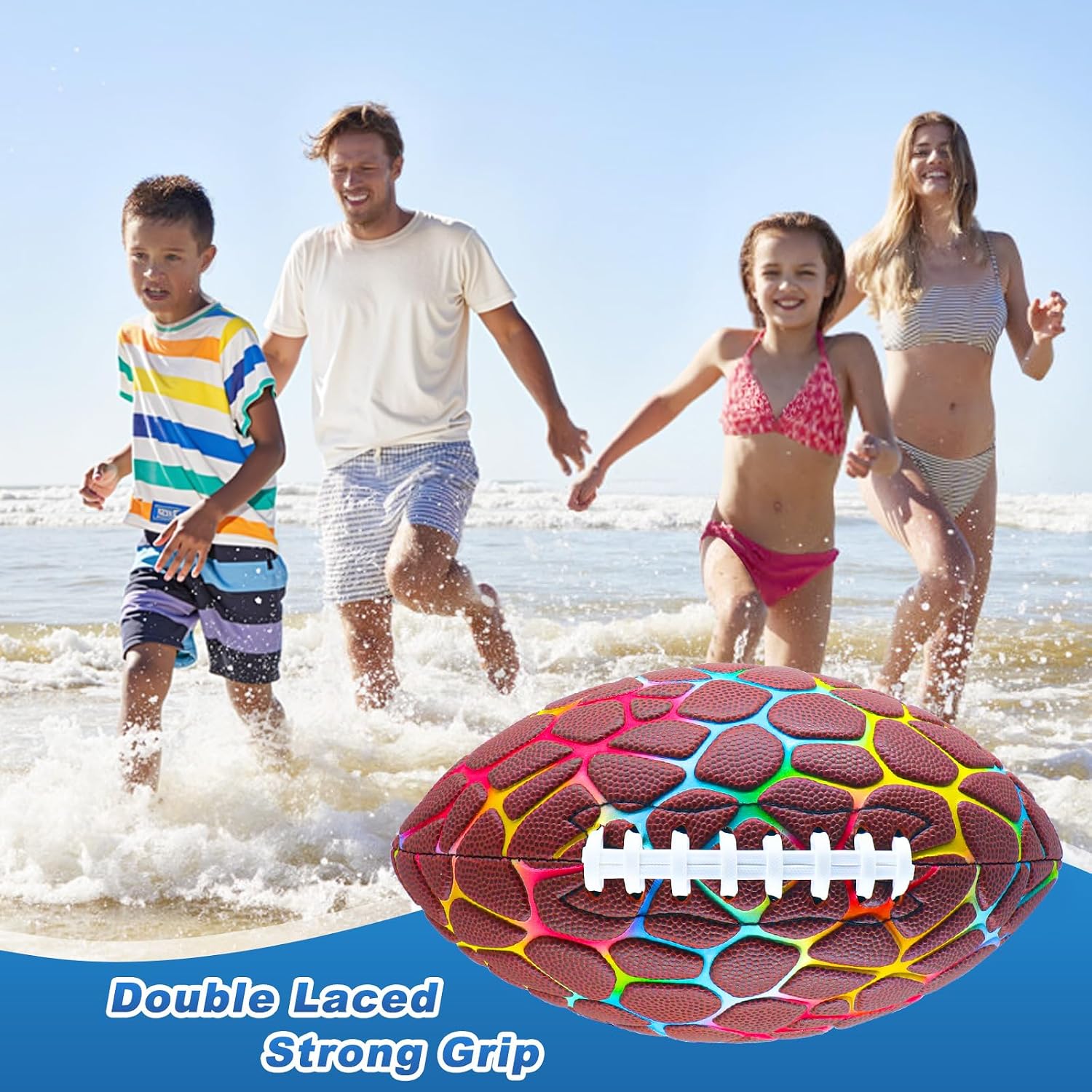 Jasonwell Pool Beach Water Football - Strong Grip Waterproof Football for All-Weather Play Pool Toys Beach Games Outdoor Sports Lake Toy Christmas Birthday Gifts for Kids Boys Teens Adults - Image 5
