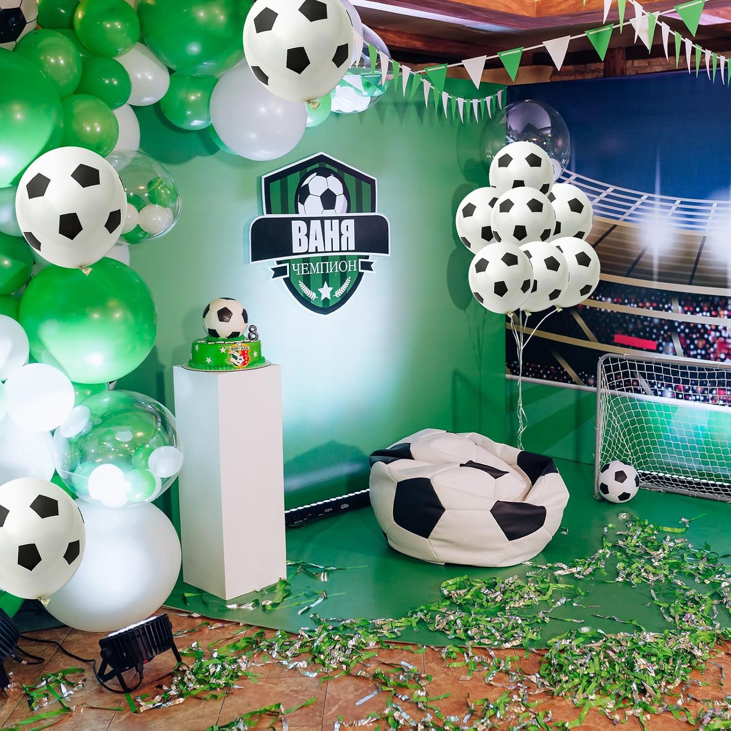 35 Pcs Soccer Ball Balloons, Black White Soccer Birthday Latex Balloons for Boys, Soccer Party Decorations Supplies for Kids Children Football Lover Sport Theme Birthday Baby Shower Party Decor - Image 5