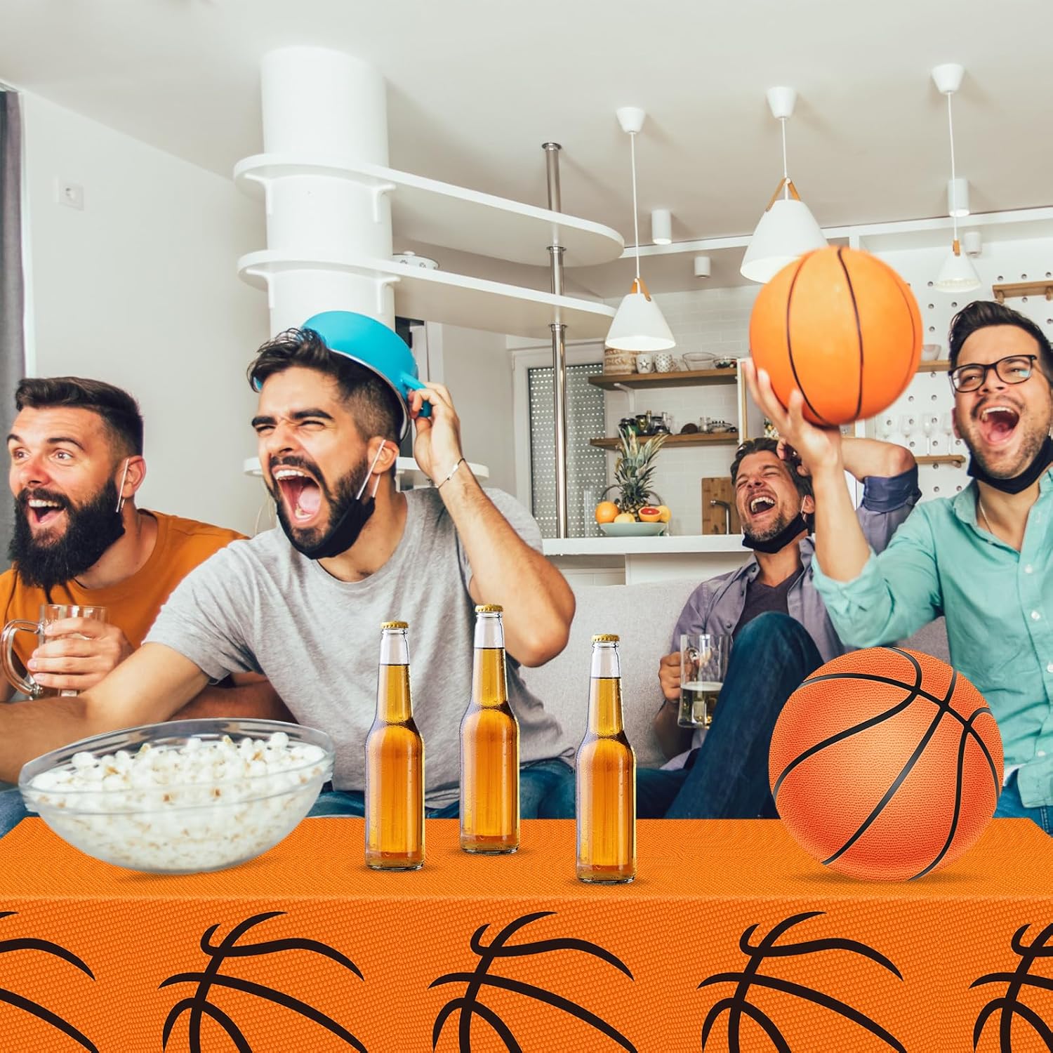 Mixweer 6 Pcs Basketball Plastic Tablecloth Birthday Party Decorations 54 x 108 Inch Basketball Field Rectangular Plastic Table Cover for Sports Theme Fan Sports Event Game Day Birthday Party Supplies - Image 4