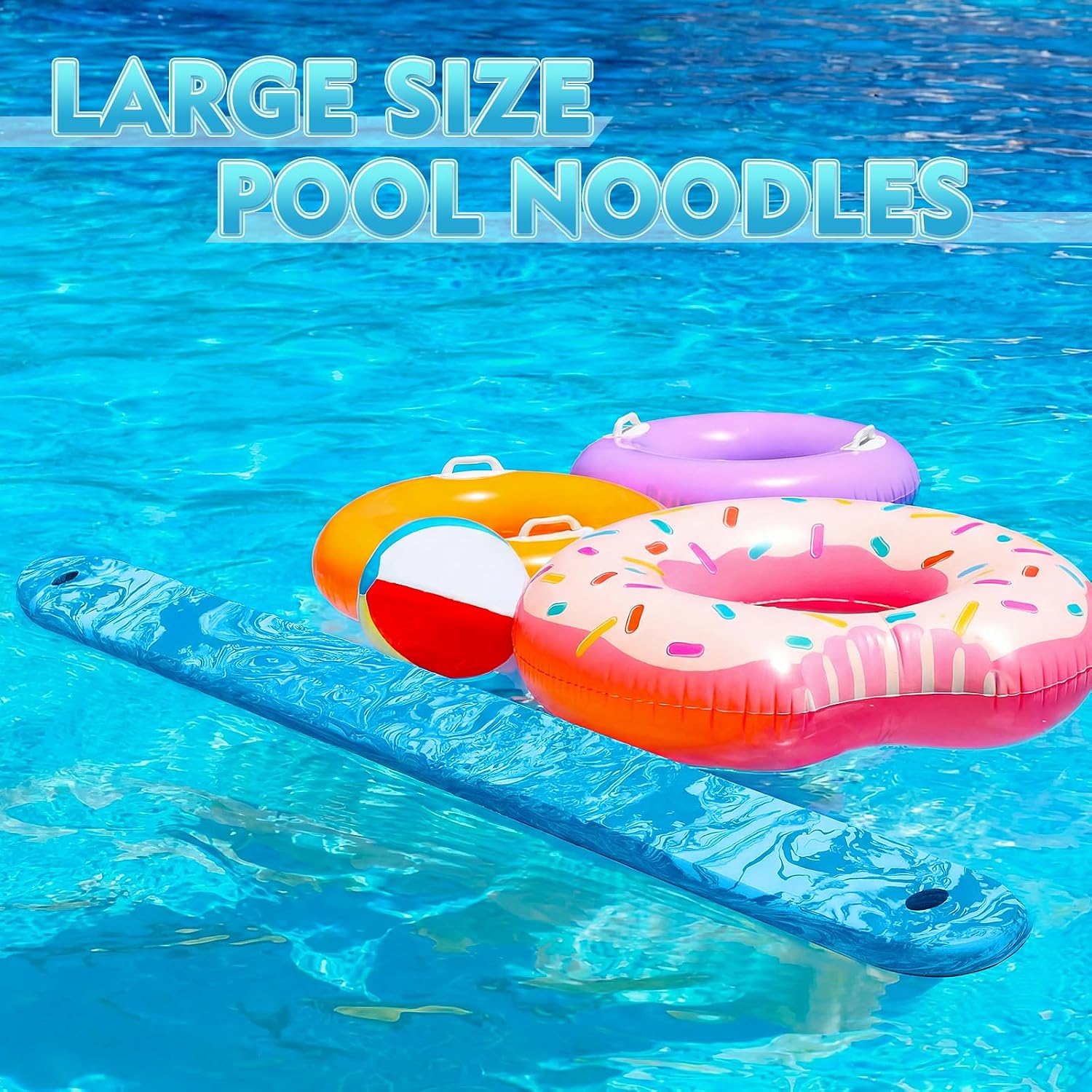 Foilswirl Large Foam Pool Noodles for Adults 45 Inches Pool Floats Noodles Jumbo Swimming Water Board Lounge Swirl for Travel Swimming Beaches Lake Party Decor - Image 6
