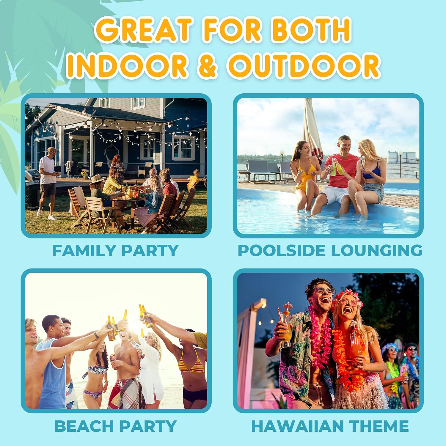 Playbees Inflatable Palm Tree Cooler - Blow Up Palm Tree Party Cooler, Luau Hawaiian Tropical Beach Theme, Summer Swimming Pool Party Decorations - Outdoor Party Supplies - Kids Adults Birthday - Image 7