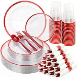 350pcs Plastic Plates for Party Cle...