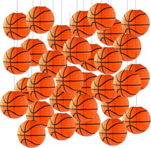 30 Pieces Orange Basketball Paper L...