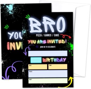 Bro Birthday Invitation For Boys, G...
