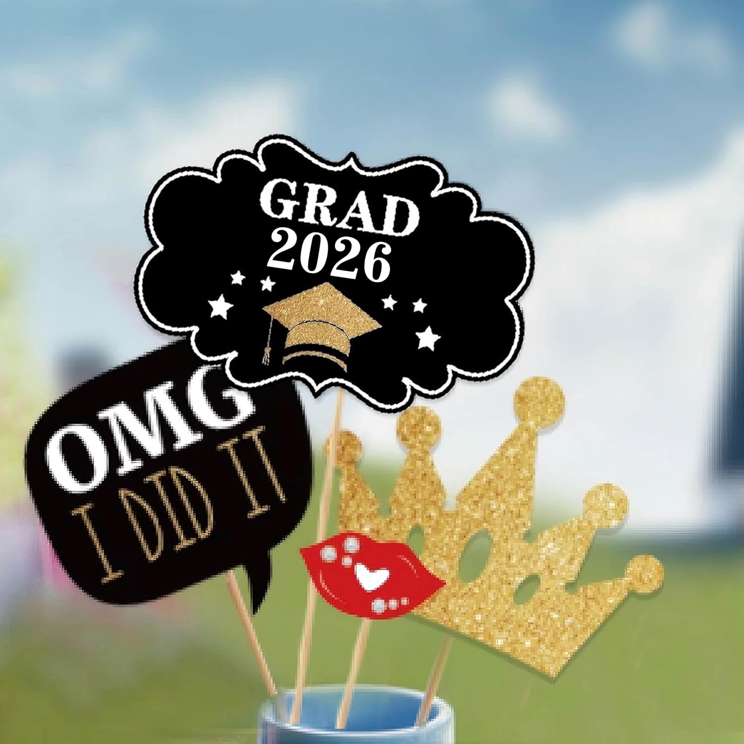Happy Graduation 2026 Photo Booth Props 35pcs Funny Large Graduation Photo Props Class of 2026 Grad Decor with Sticks for Kids Boy Girl Women Men Graduation Party Favors Supplies Decorations - Image 5