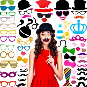 Gejoy 60 Pcs Photo Booth Props DIY ...