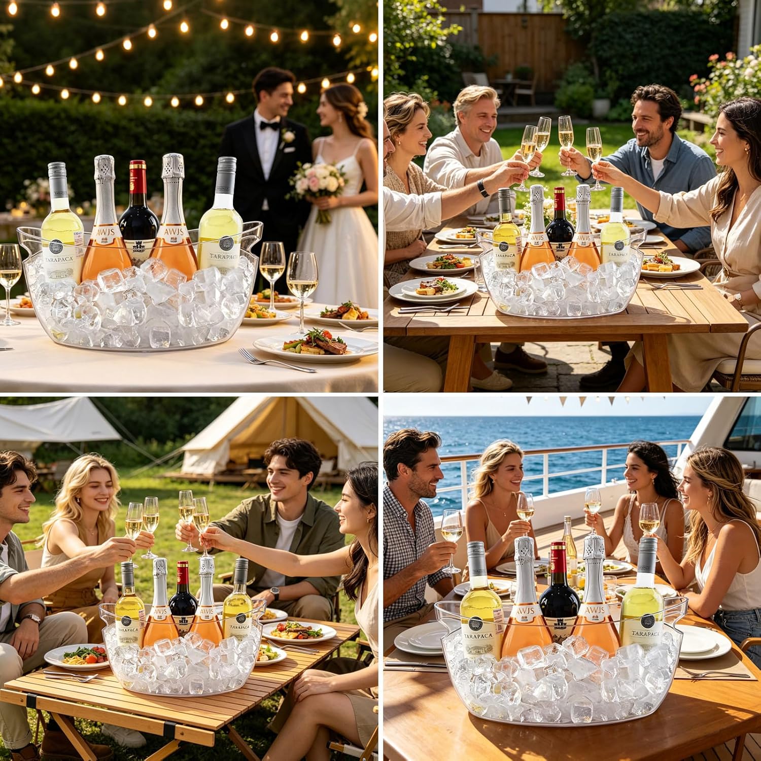 2-Pack Ice Buckets for Parties, 7.5L Clear Acrylic Beverage Tub | Ice Bucket with 2 Scoops,Large Champagne Bucket and Drink Bucket for Wine,Beer,Cocktails and Mimosa Bar Supplies - Image 7