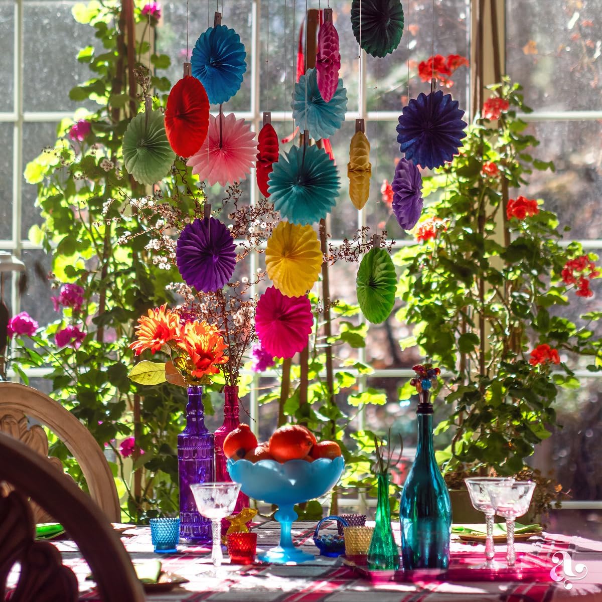 Colorful Paper Fans - Rainbow Party Decorations - Happy Birthday Decorations for Women, Men and Kids - Reusable Fiesta Party Decor by Avoseta (20 Piece Set, Assorted Sizes, Multicolor) - Image 5