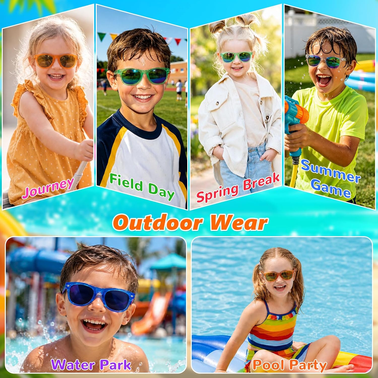 Party Favors Kids Sunglasses Bulk - 16 Packs Neon Sunglasses for Kid Age 3-8, UV400 Protection Party Sunglasses Goodie Bags Stuffers for kids Birthday Party Supply, End of the Year Gifts For Students - Image 7