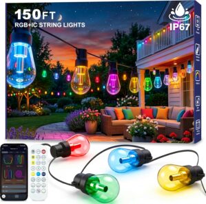 Beizelte Outdoor String Lights, 150...