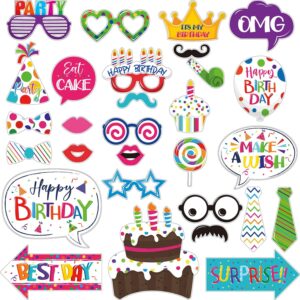 29 Pieces Birthday Photo Booth Prop...