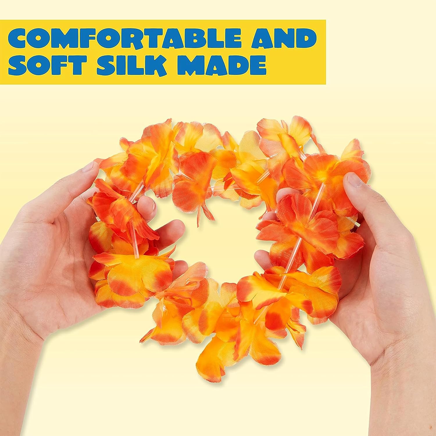 JOYIN Toy 12 Counts Hawaiian Leis Bulk, Tropical Flower Lei Hawaiian Lei Beach Hawaii Luau Party Favors Decoration Birthday Party Supplies - Image 2