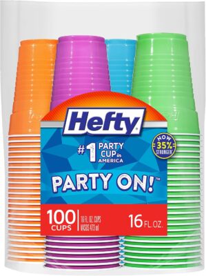 Hefty Party On Disposable Plastic C...
